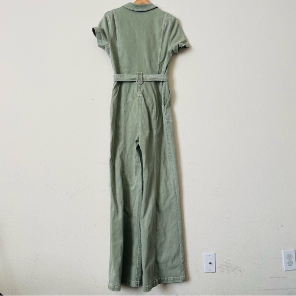 Alice + Olivia Jeans SIZE 31 Gorgeous wide leg collared jumpsuit in Sage green - Picture 7 of 9